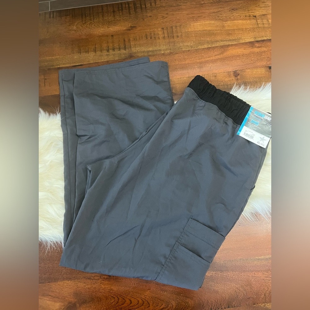 Scrubstar Premium Collection Flex Fit Scrub Pants XL Pewter NWT Cargo Nurse
